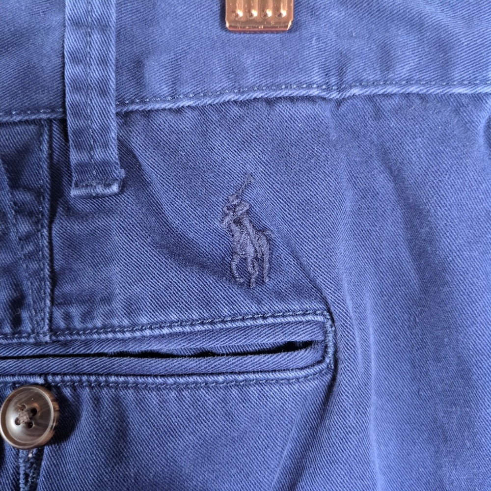 Polo Ralph Lauren Mens Relaxed Fit Chino Shorts Navy Blue Size 35 Cotton - Picture 5 of 10
